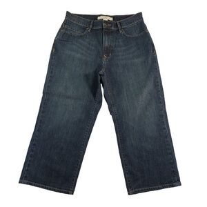 Old Navy At Waist Cropped Capri Jeans Women's size 8 Stretch Peddle Pushers